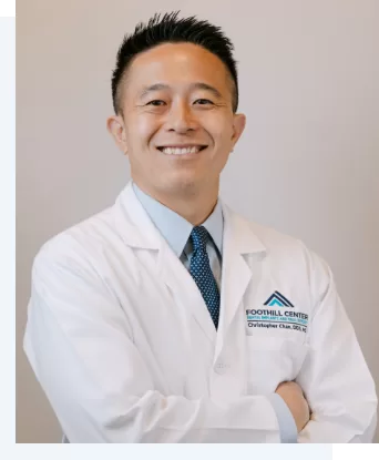 Foothillcenterhomepagedrchanheadshotmobile | foothill center for dental implants and oral surgery Foothillcenterhomepagedrchanheadshotmobile